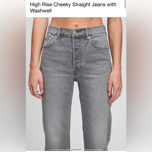 Gap High Rise Cheeky Straight Jeans With Washwell - Size: US 28 Petite - Picture 2 of 7